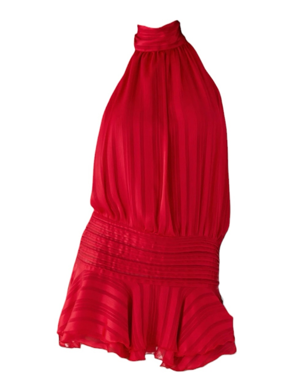 Peppermayo Willow Chiffon Halter Mini Dress Asymmetric Ruffle - 4